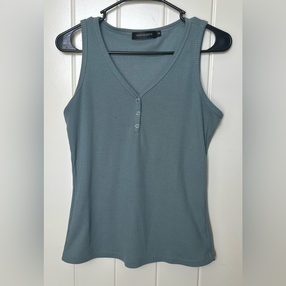 Blue Tank Top Merokeety